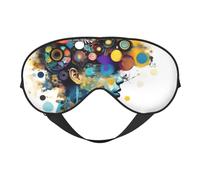 Máscara de ojos de inteligencia artificial con estampado de cerebro similar a la seda, cómoda máscara de ojos ajustable suave para dormir