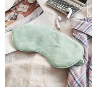 Máscara de ojos de lino puro, máscara de ojos 100% lino para niñas, máscara de ojos de algodón orgánico para dormir, viajes, máscara de ojos transpirable para mujeres y hombres (verde huevo de pato)