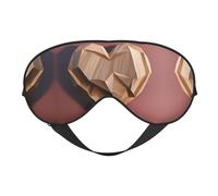 Máscara de ojos de madera con forma de corazón para dormir, máscara de sueño que bloquea perfectamente la luz para mujeres y hombres, diadema suave y cómoda para viajar