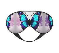 Máscara de ojos de mariposa azul y púrpura para dormir, máscara de sueño que bloquea perfectamente la luz para mujeres y hombres, diadema suave y cómoda para viajar