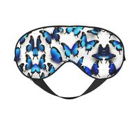 Máscara de ojos de muchas mariposas azules para dormir, máscara de sueño que bloquea perfectamente la luz para mujeres y hombres, diadema suave y cómoda para viajar