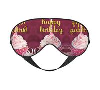 Máscara de ojos de pastel de cumpleaños para máxima comodidad para dormir, ajustable, transpirable y elegante, perfecta para sensibilidad a la luz, insomnio