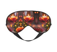Máscara de ojos de rosa vino tinto para máxima comodidad para dormir, ajustable, transpirable y elegante, perfecta para sensibilidad a la luz, insomnio