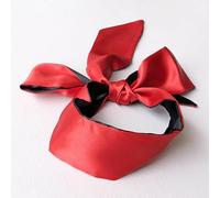 Máscara de Ojos de Satén, Máscara de Ojos de Encaje, Máscara para Dormir, Máscara de Ojos de Satén, Máscara de Ojos de Seda (Set de 3) -G6 (Negro-rojo)