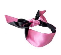 Máscara de Ojos de Satén, Máscara de Ojos de Encaje, Máscara para Dormir, Máscara de Ojos de Satén, Máscara de Ojos de Seda (Set de 3) -G6 (Negro rosa)