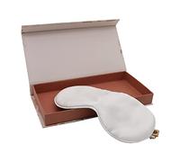 Máscara de ojos de seda de morera de 25 momme, hecha a mano, para dormir (color blanco natural)
