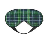 Máscara de ojos de tartán escocés azul para máxima comodidad para dormir, ajustable, transpirable y elegante, perfecta para sensibilidad a la luz, insomnio