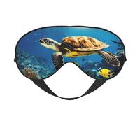 Máscara de ojos de tortuga marina para dormir, máscara de sueño que bloquea perfectamente la luz para mujeres y hombres, diadema suave y cómoda para viajar