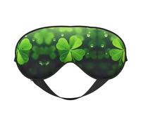 Máscara de ojos de trébol verde con forma de lágrima para máxima comodidad para dormir, ajustable, transpirable y elegante, perfecta para sensibilidad a la luz, insomnio