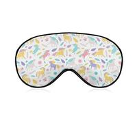 Máscara de ojos de unicornio de cuento de hadas con flores para dormir, ajustable, suave, para regalo de viaje en casa