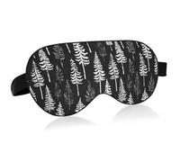 Máscara de ojos esencial de viaje con banda elástica ajustable, opaca, acogedora, para la noche, diseño de medianoche en blanco y negro