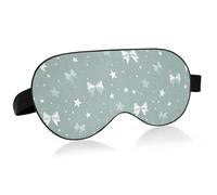 Máscara de ojos esencial de viaje con lazo de estrella verde menta con banda elástica ajustable opaca transpirable para dormir transporte público
