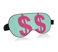 Máscara de ojos esencial de viaje con símbolo minimalista rojo y verde para el cuidado de la piel con banda elástica ajustable opaca para dormir y volar