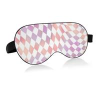 Máscara de ojos esencial de viaje para dormir, con banda elástica ajustable, opaca, opaca, para transporte público, color morado y naranja