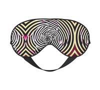 Máscara de ojos GIF de doble cara con ilusión óptica en espiral, máscara de ojos con correa ajustable, cubierta de sombra para dormir, bloquea la luz