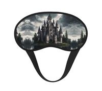 Máscara de ojos gótica Castle03 con estampado de cuento de hadas para dormir, máscara de dormir suave y cómoda, sombra de ojos, máscara opaca para viajes, camping