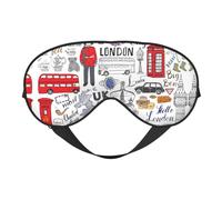 Máscara de ojos I Love London para máxima comodidad para dormir, ajustable, transpirable y elegante, perfecta para sensibilidad a la luz, insomnio