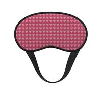 Máscara de ojos lavable con estampado de corazón romántico para adultos, bloqueo de luz para siesta, para el hogar, hotel, avión, camping