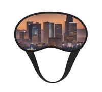 Máscara de ojos lavable con estampado de horizonte de Los Ángeles para adultos, para bloqueo de luz de siesta, para el hogar, hotel, avión, camping