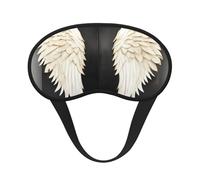 Máscara de ojos lavable con estampado de plumas de ángel para adultos, para dormir, bloquear, siesta, viajes, camping, descanso nocturno