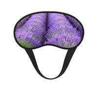 Máscara de ojos lavable con estampado romántico de lavanda para adultos para bloqueo de luz de siesta, para el hogar, hotel, avión, camping