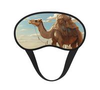 Máscara de ojos lavable para adultos con estampado de camello y arena del desierto para dormir, bloqueo de luz, siesta para descanso nocturno