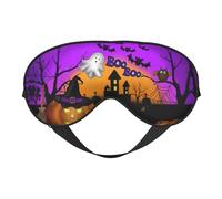 Máscara de ojos lavable portátil con estampado de búho, fantasma, calabaza, para Halloween, suave, transpirable, se adapta a todas las cabezas ajustable