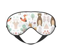Máscara de ojos lavable y portátil con estampado de animales, cubierta suave y transpirable, se adapta a todas las cabezas ajustable