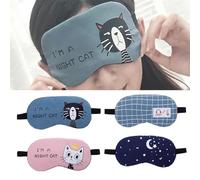 MáScara De Ojos Máscara for dormir algodón Ayuda suave ayuda for dormir Viaje Cubierta de sombra de ojos con los ojos vendados unisex Eye Mask (Color : 4PCS)