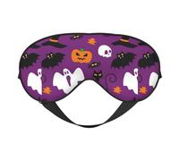 Máscara de ojos morada con estampado de terror de Halloween, cómoda, cobertura completa, ligera, para hombres y mujeres, al aire libre, viajes, relajación