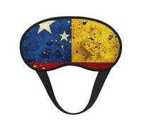 Máscara de ojos negra con estampado de bandera de Venezuela para dormir en avión, máscara de dormir de poliéster para el hogar y viajes