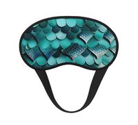 Máscara de ojos negra con estampado de escamas de pez sirena para dormir en avión, máscara de dormir de poliéster para el hogar y viajes