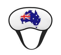 Máscara de ojos negra con estampado de mapa de la bandera australiana para dormir en avión, máscara de dormir de poliéster para el hogar y viajes