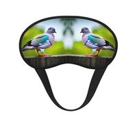 Máscara de ojos negra con estampado de paloma de dibujos animados para dormir en avión, máscara de dormir de poliéster para el hogar y viajes