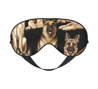 Máscara de ojos opaca con correa ajustable de dos caras con estampado de perro pastor alemán, para dormir, viajar, relajarse, para dormir