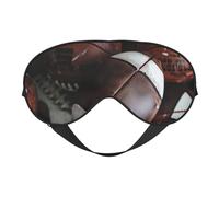 Máscara de ojos opaca con diseño de pila de balones de fútbol para mujeres y hombres, correa ajustable de dos caras