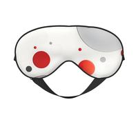 Máscara de ojos opaca con estampado de lunares rojos, grises y blancos, para mujeres y hombres, correa ajustable de dos caras, para dormir, viajar, relajarse