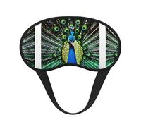 Máscara de ojos opaca con estampado de pavo real fresco, suave y ligero, diadema para la noche, antifaz transpirable