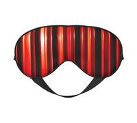 Máscara de ojos opaca con estampado de rayas grises oscuras y rojas para mujeres y hombres, correa ajustable de dos caras, para dormir, viajar, relajarse, para dormir