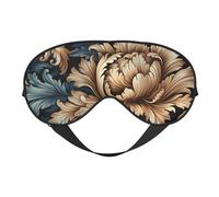 Máscara de ojos opaca de doble cara con estampado de damasco, para dormir toda la noche, para mujeres y hombres