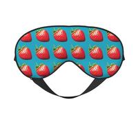 Máscara de ojos opaca de doble cara con estampado de fresas, para dormir toda la noche, para mujeres y hombres