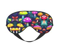 Máscara de ojos opaca suave con estampado artístico de hongos brillantes, máscara de ojos de viaje, fundas de ojos para dormir de lado, máscara de ojos para dormir para hombres y mujeres
