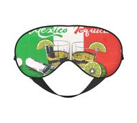 Máscara de ojos opaca suave con estampado de bandera de México y tequila, máscara de ojos de viaje, fundas de ojos para dormir de lado, máscara de ojos para dormir para hombres y mujeres