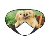 Máscara de ojos opaca suave con estampado de cachorro Golden Retriever, máscara de ojos de viaje, fundas de ojos para dormir de lado, máscara de ojos para dormir para hombres y mujeres