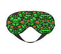Máscara de ojos opaca suave con estampado de calabaza de Halloween y fantasma verde, máscara de ojos de viaje, fundas de ojos para dormir de lado, máscara de ojos para dormir para hombres y mujeres