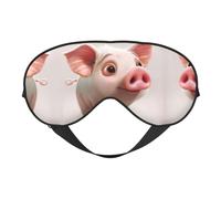 Máscara de ojos opaca suave con estampado de cerdo de dibujos animados, máscara de ojos de viaje, fundas de ojos para dormir de lado, máscara de ojos para dormir para hombres y mujeres