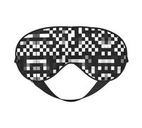 Máscara de ojos opaca suave con estampado de fórmula a cuadros, color negro y blanco, máscara de ojos de viaje, fundas de ojos para dormir de lado, máscara de ojos para dormir para hombres y mujeres