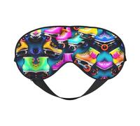 Máscara de ojos opaca suave con estampado de patines de ruedas, máscara de ojos de viaje, fundas de ojos para dormir de lado, máscara de ojos para dormir para hombres y mujeres