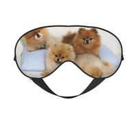Máscara de ojos opaca suave con estampado de pomerania, máscara de ojos de viaje, fundas de ojos para dormir de lado, máscara de ojos para dormir para hombres y mujeres