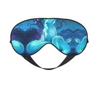 Máscara de ojos opaca suave con estampado de zorro azul, máscara de ojos de viaje, fundas de ojos para dormir de lado, máscara de ojos para dormir para hombres y mujeres